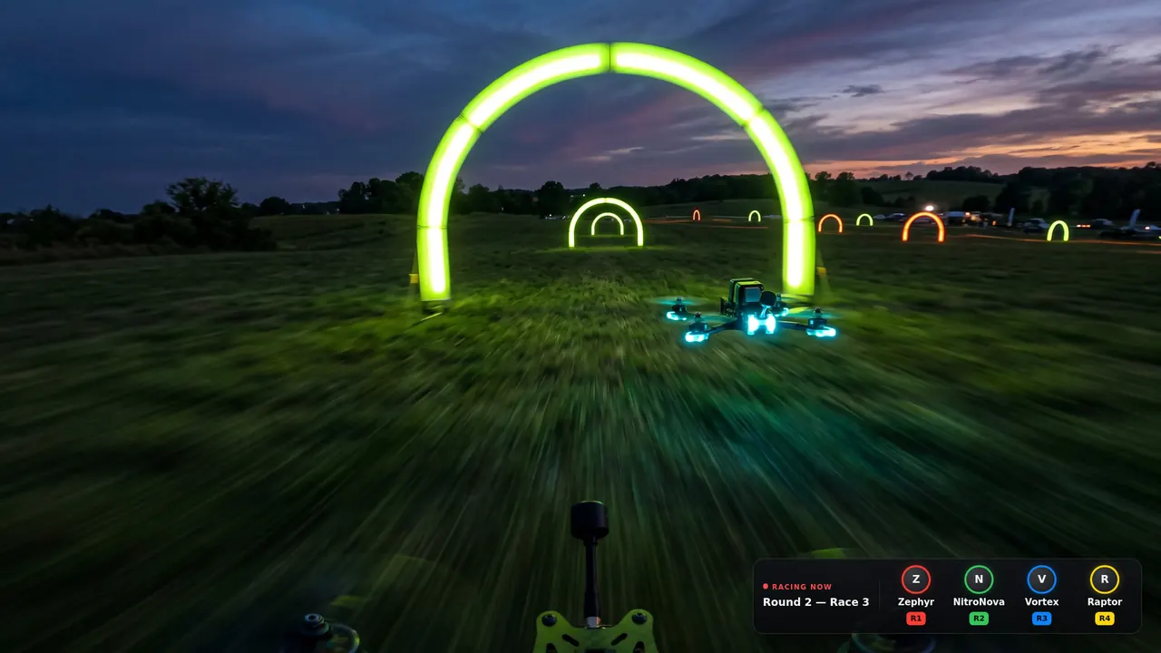 The dd-pits Racing now strip overlay over a stream frame